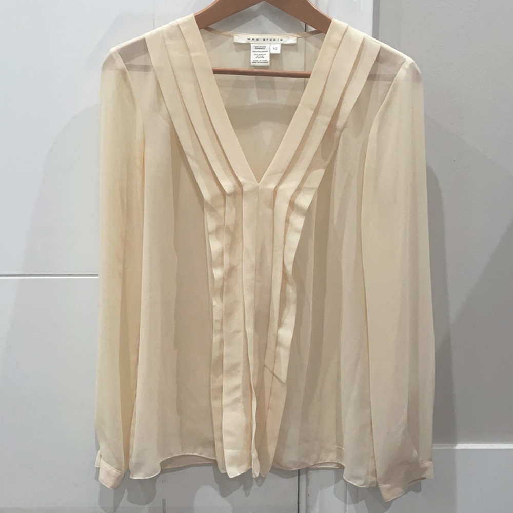 Max studio, cream blouse, size XS